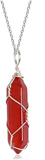 YANCHUN Carnelian Necklace Healing Crystal Necklace Dainty Gold Pendant Necklace Carnelian Jewelry for Women