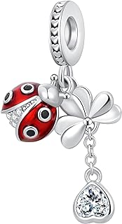 Stylish YSAHan Ladybug Charm Bracelet with Good Luck Elephant and Snake, Crystal Bead Design and Copper Chain, Base Gem Type