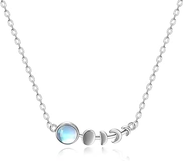 TIGER RIDER 925 Sterling Silver Moonstone Necklaces Moon Phase Choker/Claddagh/Celtic Knot Pendant Necklace Moonstone Jewelry for Her