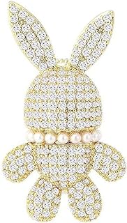 Shejuety exquisite full diamond rabbit brooch, high-end and cute three-dimensional brooch, pin, clothing accessories