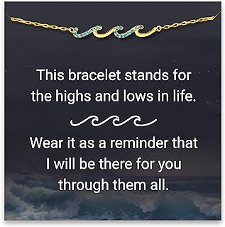 STORYJEWELLERY Daughter Bracelets, Wave Bracelet for Daughter, Daughter Gifts from Mom, Daughter Birthday Gift, To My Daughter Gifts, Mother's Day Gifts, Birthday Gift for Mom Daughter Grandma Sister