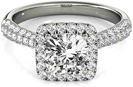 3 CT Cushion Infinity Accent Engagement Ring Wedding Eternity Band Vintage Solitaire Silver Jewelry Halo-Setting Anniversary Praise Vintage Ring Gift