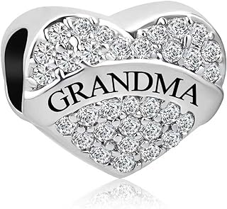 SBI Jewelry Crystal Clear Heart Love Charm Compatible with Pandora Charm Bracelet Women Girls Sparkling Diamond CZ Bead Gift Birthday Anniversary