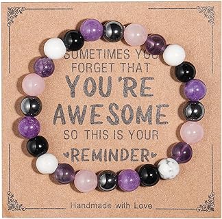 Inspirational Bracelets for Women Natural Stone Healing Relaxation Chakra Bracelet Gifts for Graduation Birthday Christmas Mothers day Valentines Thanksgiving Teacher Appreciation Gifts for Her Mom Best Friend Sister Women Girls