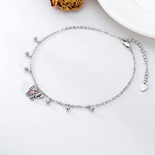 Butterfly/Sloth/Star/Tree of Life Anklet 925 Sterling Silver Ankle Bracelet for Women 8-10''