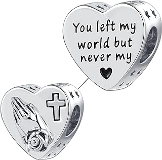 Copper Praying Hands Charm Bracelet, NARTGO Memorial Keepsake for Loved Ones - Compatible with Pandora