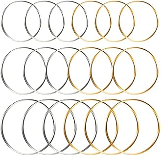 FUNCYboo Beading Hoop Earrings Finding Round Earring Hoop Open Bezel Pendant Frame for Jewelry Making Earring Bulk DIY Crafts 60PCS 30mm 35mm 40mm (Round 60pcs (30/35/40mm))