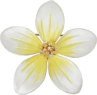 RUCINNI Plumeria Brooch with Crystals (8672WT/YE)