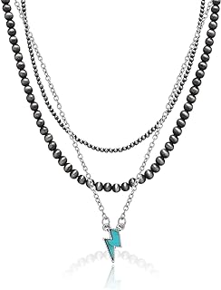 Female Navajo Pearl Layered Necklace Faux Navajo Pearl Beaded Necklace Set Western Necklace Jewelry Set for Women Cowgirls