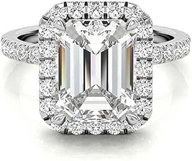 Kiara Gems 3.50 CT Emerald Infinity Accent Engagement Ring Wedding Ring Eternity Band Vintage Solitaire Silver Jewelry Halo-Setting Anniversary Praise Vintage Ring Gift