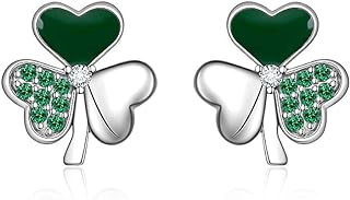 Sterling Silver Women's Reindeer Stud Earrings with Cubic Zirconia Accents - Christmas Inspired Friendship Jewelry Gift Idea