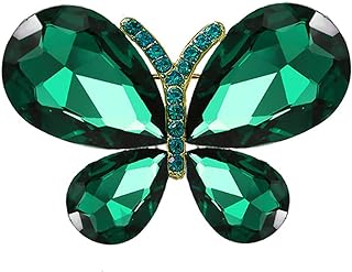 Minimalist Rhinestone Butterfly Brooch Pin for Women Girls Vintage Teardrop Wing Cartoon Animal Lapel Pins Cute Dress Accessories Birthday Christmas Wedding Jewelry Gift