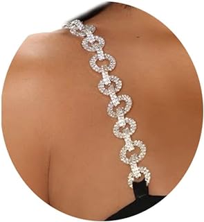 Pair of Luxury Rolo Chain Alloy Rhinestone Lingerie Straps for Women - Adjustable Sexy Crystal Shoulder Straps for Festivals, Weddings, and Parties