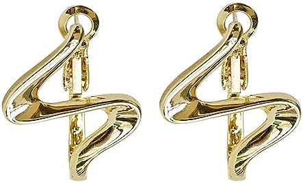 Gold Double Hoop Cartilage Earrings with Unique Wave Design, Ideal for Women and Girls, Perfect for Goth-Punk Styles