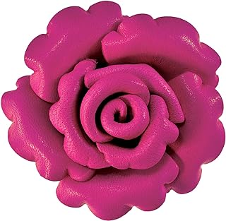 AeraVida Enchanted Colorful Fuchsia Pink Rose Blossom Genuine Leather Pin or Brooch | Brooch Pins for Women Fashion | Leather Hair Clips for Women | Pink Rose hair Clip for Women | Colorful Hair Clip