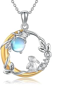 Sterling Silver Rabbit Pendant Necklace with Cable Chain - Ideal Gift for Women & Girls - YAFEINI Bunny Jewelry for Special Occasions