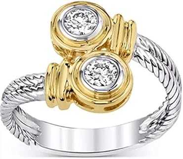 Braided Cubic Zirconia Wedding Ring in Stainless Steel for Bride, Knot Design