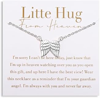 Angel Wing Locket Necklace with Cable Chain - Memorial Bereavement Gift for Women - Stainless Steel & Brass - Loss of Loved One Design