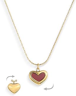 Jean Beau Gold Small Seashell Heart Dangle Choker Necklace for Women Girls, Valentine Cute Love Enamel Drop Pendant Adjustable Chain Wedding Prom Jewelry Gift.