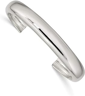 Exquisite 925 Sterling Silver Engravable Cuff Bangle Bracelet - Solid Polished 9mm, Stacked Fashion - Perfect Jewelry Gift for Women