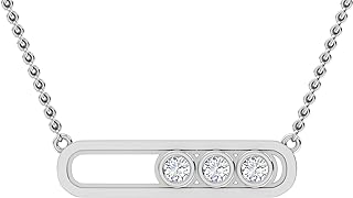 0.43 Cttw Round Cut Natural Diamond Pendant And Necklace With 18" Chain For Women | 14K Solid Gold | (Color: H-I, Clarity: I1-I2) | With Gift Box |