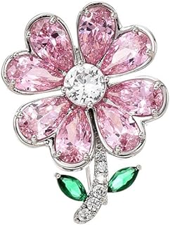 UNVAK Flower Brooch Pin Rhinestones Pearl Flower Brooches Floral Pin Jewelry for Women Girls