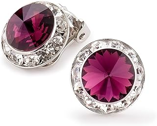 | Colorful Rhinestone Clip On Earrings for Dance, Pageant, Prom, Performance, Wedding, or Special Event