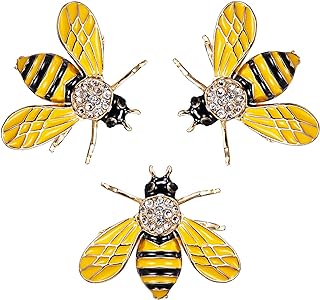 RINHOO FRIENDSHIP Cute Honeybee Animal Insect Brooches Pin Colorful Crystal Rhinestones Bee Shape Corsages Scarf Clips Jewelry For Women Girls