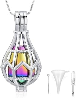 Enduring Love Openwork Teardrop Locket Ashes Necklace Made from Rust-Resistant Stainless Steel Alloy - Memorable Keepsake Jewelry