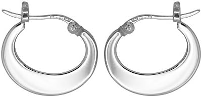 Boma Jewelry Sterling Silver Polished Crescent Snap Down Hoop Earrings