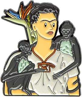 Self-Portrait with Monkeys by Frida Kahlo - Enamel Lapel Pin - Today Is Art Day - Size: "1.25"