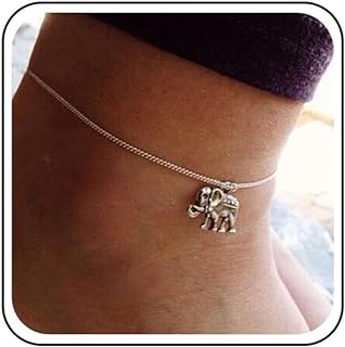 Lobster Claw Clasp Alloy Elephant Anklet, Boho Vintage Silver Chain with Lucky Pendant for Women & Girls, Ideal Charm Accessory for All Occasions
