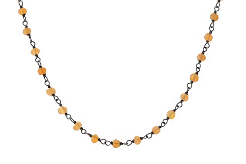 CHOOSE YOUR COLOR Black-Tone Over Sterling Silver Handmade Bead Necklace