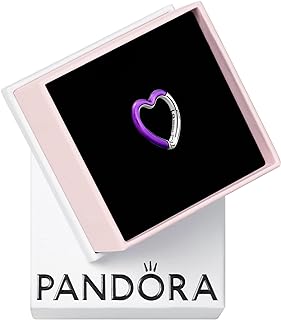 Pandora Bright Purple Styling Heart Connector - Compatible Me Bracelets - Jewelry for Women - Mother's Day Gift - Made with Sterling Silver & Enamel - With Gift Box