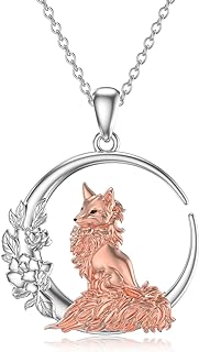 Fox Pendant Necklace with Cable Chain in 925 Sterling Silver for Women, Featuring Elegant Animal Design, Perfect Gift for All Occasions