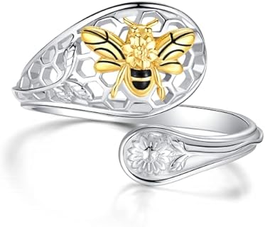 Skull Rings 925 Sterling Silver Spoon Ring Gothic Skull Adjustable Ring Rose Flower Statement Ring Vintage Victorian Jewelry gift for Women (Skull Spoon Ring)