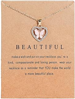 Colorful Acrylic Butterfly Pendant Necklace Bohemian Adjustable Retro Card Clavicle Chain Insect Animal Necklace for Women Girl Teen Friend Friendship Party Jewelry Gift