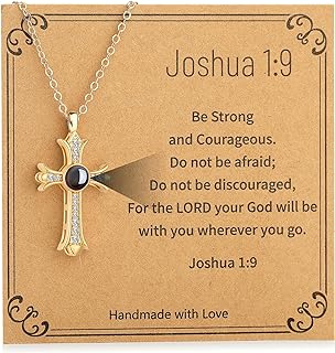 Cross Necklace for Women Girls, Bible Verse Cross Pendant Chain Christian Religious Jewelry Gift