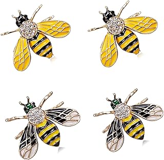 RINHOO Honeybee Animal Insect Brooches Pin Crystal Corsages Scarf Clips for Women Girls Jewelry