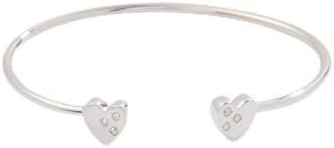 Alex and Ani AA734722SR,Hearts and Crystal Accents Flex Cuff,Shiny Rose Gold,Rose Gold, Bracelets