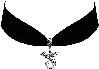 Victorian-Inspired Black Velvet Dragon Choker Necklace with Alloy Lobster Clasp