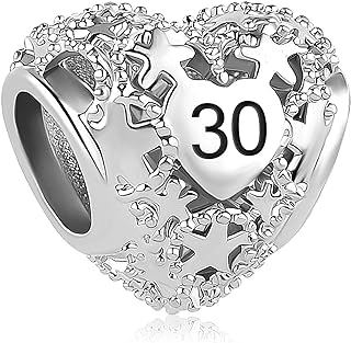 NARTGO Happy Birthday Sweet 16th Adult 18th 21th 30th 40th 50th 60th Charm Compatible with Pandora Charms Bracelets