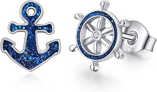 Sterling Silver Screw Back Anchor Stud Earrings for Women and Girls Featuring Unique Nautical Design