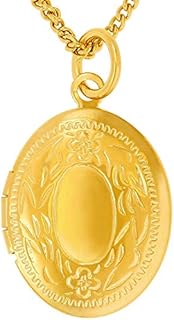 LIFETIME JEWELRY Oval Locket Necklace That Holds Pictures for Women and Girls