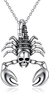 Snake/Spider/Scorpion Women's Sterling Silver Necklace, Red Zircon Pendant Jewelry for Mother, Hypoallergenic Silver Jewelry Necklace gift for Birthday, Christmas, for Her