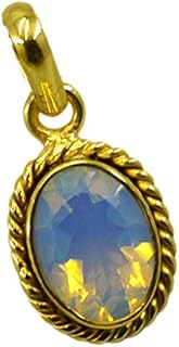 Gold-Plated Oval Fire Opal CZ Locket Necklace with Bezel Design, Handcrafted Women's Indian Jewelry