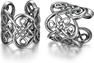 Morgan & Paige Celtic Heart Knot Ear Cuff Earrings For Women - Oxidized 925 Sterling Silver Ear Cuff - Mid To Top No Piercing Ear Cuff For Unpierced Ear Conch & Cartilage