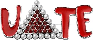 Strong Sisterhood Red Triangle Brooch Pin - Stainless Steel Women's Unity Symbol with Secure Pin Clasp - Perfect Sorority Gift for Graduation