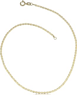 10k Yellow Gold Flat Oval Link Bracelet with Spring Ring Clasp, 7.5 inches in Length