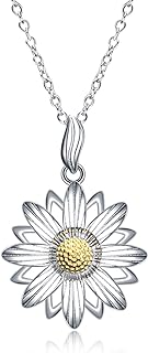 Lobster Clasp Daisy Choker Necklace with Cable Chain, Sterling Silver for Women, Daisy Gem Design Charm Jewelry